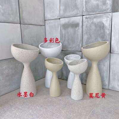 北欧简约销多边YS003形水泥花形盆棱厂家圆直落地大花盆