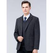 F装 加厚商双面羊毛呢务中年纯色上衣外291 休闲西服秋冬季 西男式