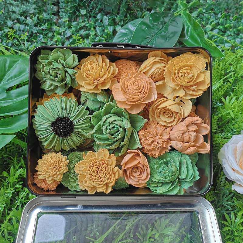 现货|50朵混合套装通草花 软装材料仿真干花 可打孔插藤条