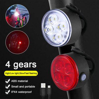 Bicycle front and rear light set equipment