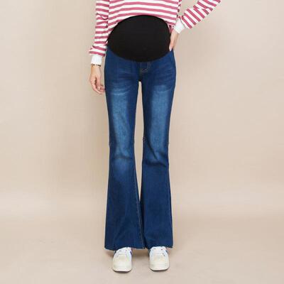 Elastic jeans with flared outer pants