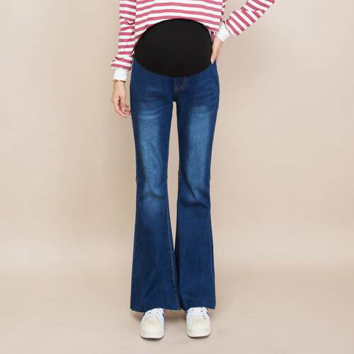 Elastic jeans with flared outer pants