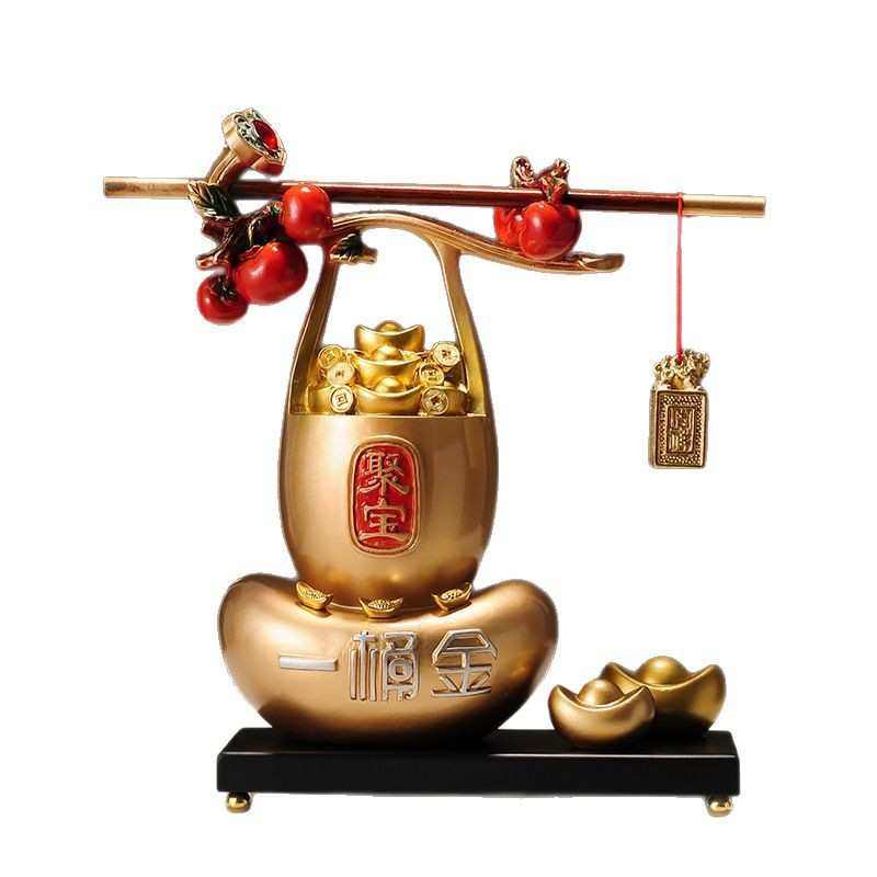柿柿称心如意招财聚财装饰摆件聚宝盆客厅酒柜新中式开业乔迁礼品,家居饰品,装饰摆件,淘宝优惠券,粉丝福利购,淘宝优惠卷