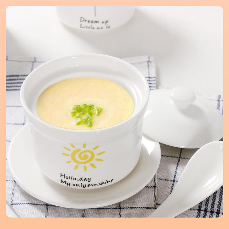 陶瓷隔水炖盅带盖子蒸蛋羹燕窝小碗沙县炖罐家用迷你杯一人煲汤盅