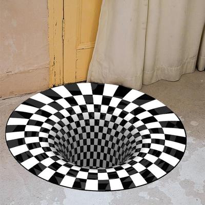 天津眩晕地毯3d立体地垫视觉入门黑洞圆形吓人深坑深渊错觉崔黄口