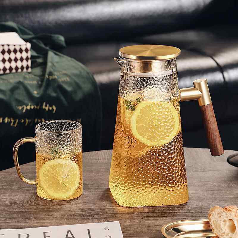 冷水壶玻璃耐高温高颜值装水容器凉水杯大容量果茶壶水瓶冰箱家用
