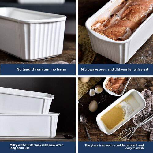 White ceramic baking cup European bread baking bowl