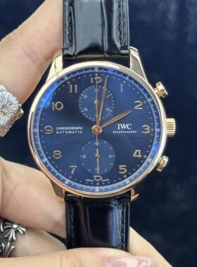 全套98新IWC万国表葡萄牙18K玫瑰金自动机械41mm计时男表IW371614