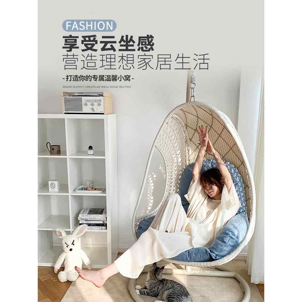 加厚吊篮垫子秋千鸟巢藤椅卧室圆形摇篮椅靠垫单人吊椅坐垫屁垫