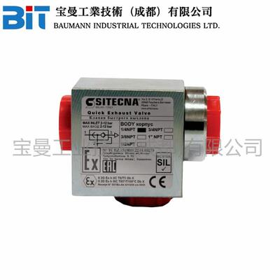 Sitecna工业级排气阀VSR12NSSLT不锈钢3/4''NPT单向锁气2-12bar