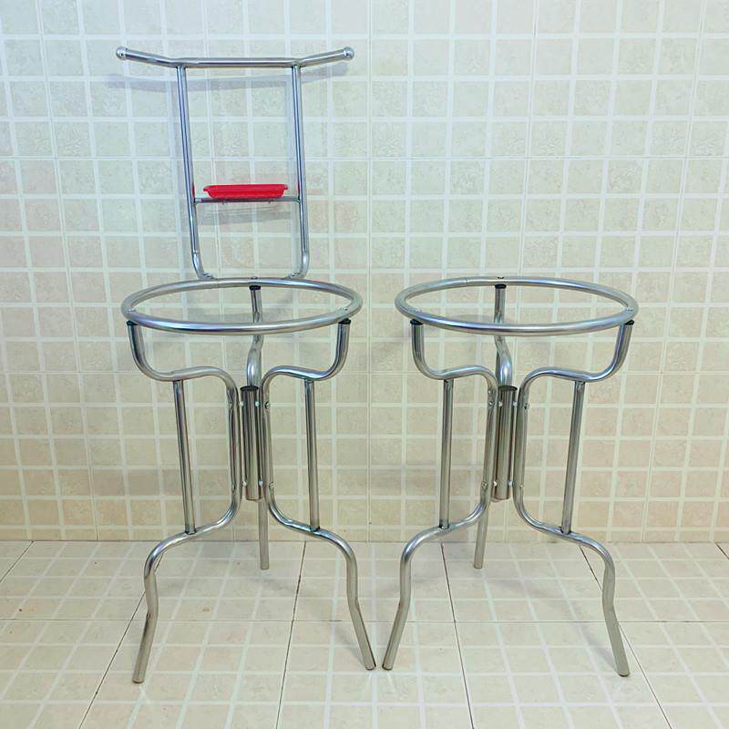 不锈钢脸盆架简易洗脸架子落地三角架化妆室置物架面盆架子家用