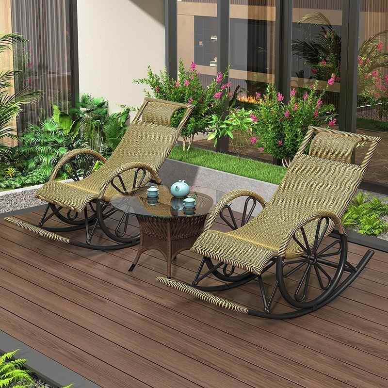 摇椅藤椅成人午睡躺椅客厅椅逍遥椅老人休闲摇摇椅藤摇椅阳台懒人