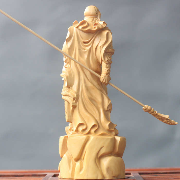 厂家批发黄杨木雕吉祥摆件家居饰品工艺品武财神木质关公关二爷