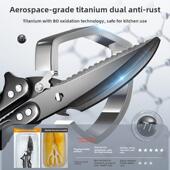 德国新型厨房剪刀黑钛钢家用强力剪鸡 鹅骨专用高硬度鸡骨剪 鸭