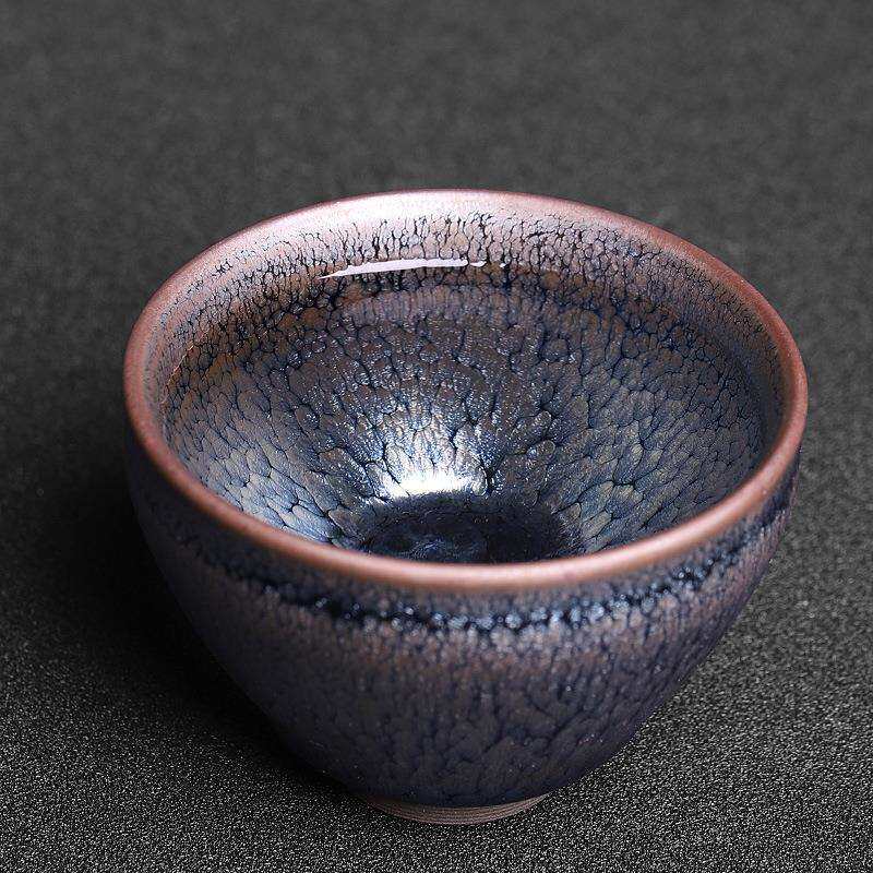名家建阳铁胎千层雪莲小口径建盏主人杯茶具品茗杯陶瓷茶盏天目