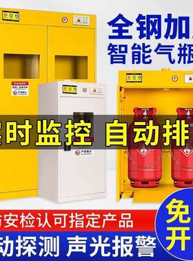 加厚钢制防爆气瓶柜安全柜简约实验室乙炔氮气可移动煤气罐储存柜