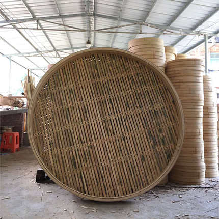 竹蒸笼笼屉家用大号商用大蒸屉竹制加深老式特大号全竹盖子