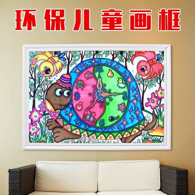 塑料儿童画框简易挂墙裱框装裱4k八开四开38×38×40×50正方形
