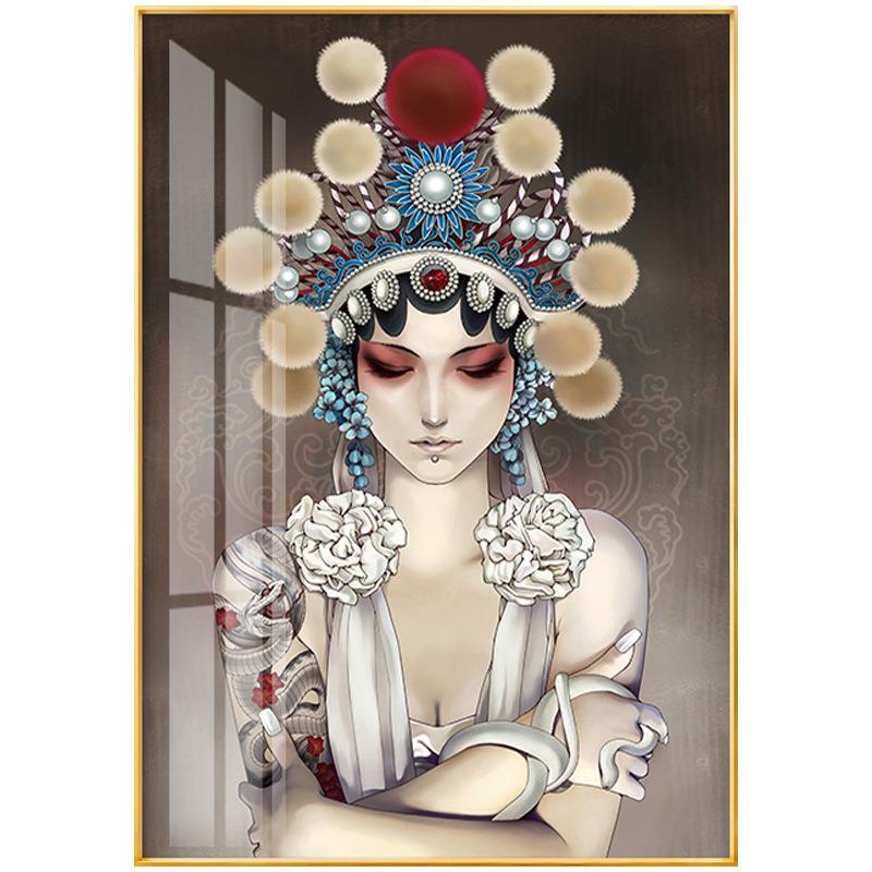 京剧人物新中式客厅装饰画中国风工作室壁画国粹花旦脸谱玄关挂画