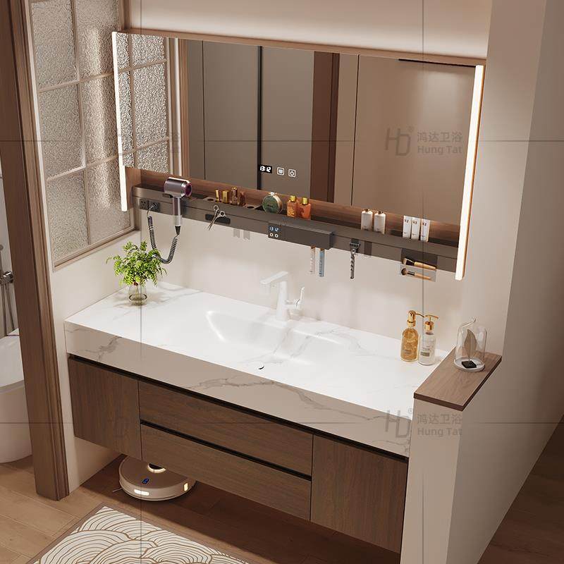 麦比梵2025新款卫生间洗手岩板热弯盆浴室柜洗漱洗脸池台盆组合台