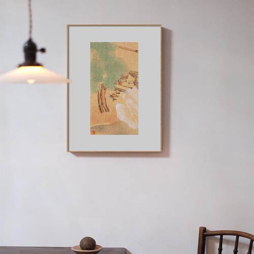 居入夏新中式餐厅装饰画生圃樱水桃果组QZ202110合壁画原木安风风