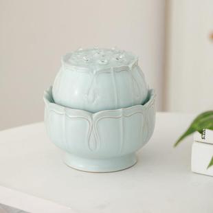 桌面陶瓷流水摆件办公室招财简约喷泉装饰小型加湿器公司开 业礼