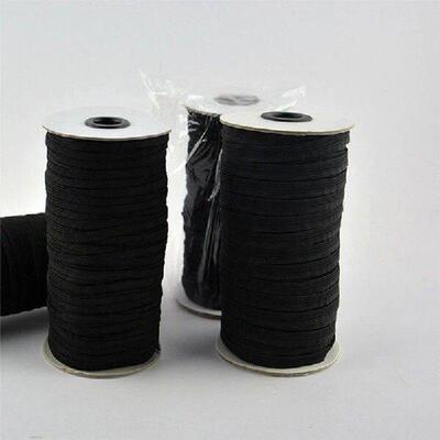 1/1.8M 60mm Flat Elastic Bands Black Nylon Rubber Waist