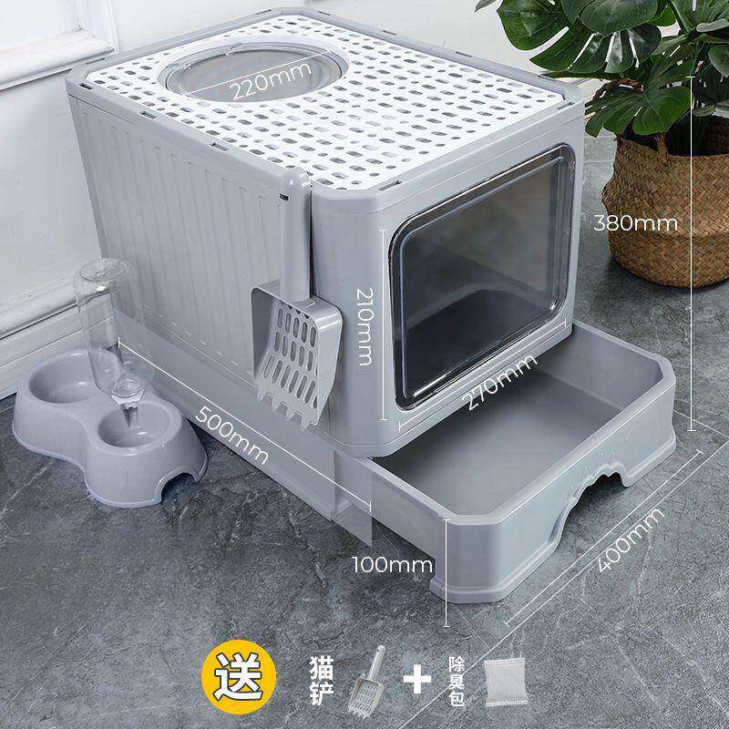 猫砂盆全封闭大号抽屉式顶入式防臭防外溅超大号猫厕所猫咪用品