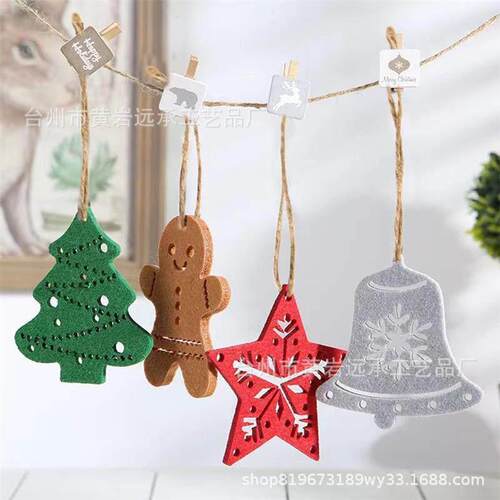 Christmas Tree Felt Pendant Christmas Ball Snowflake Gingerb