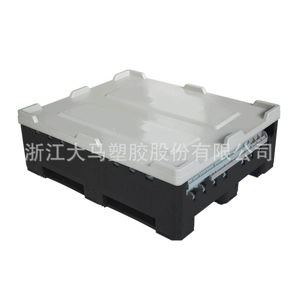 供应 水果箱带盖加厚带盖物流箱箱式托盘卡板箱 C980B卡板箱