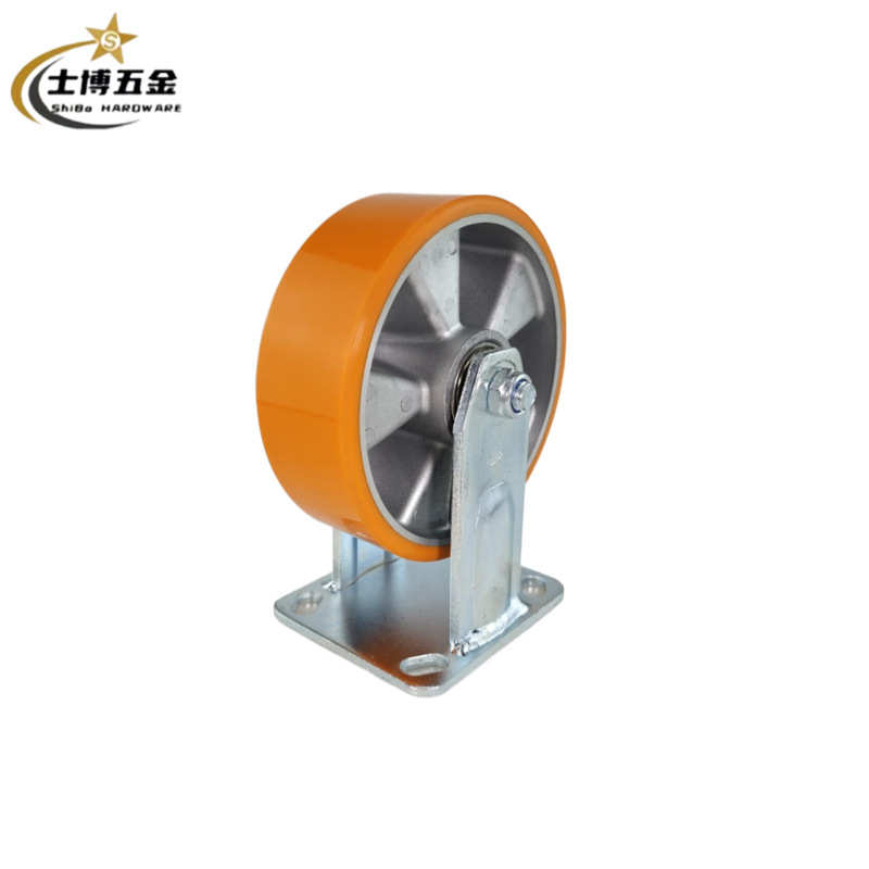 脚轮万向pu工业动轮铝寸机械设备活寸8轮重型寸4聚氨酯56芯寸轮