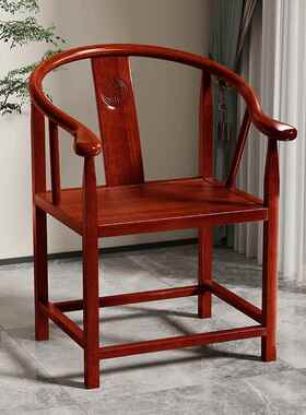 圈椅新中式木围仿古官椅主人692椅太帽师椅实靠背茶桌椅三件椅套