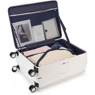 1比9前侧开口中置宽拉杆行李箱女登机大容量皮箱男24寸20铝框旅行