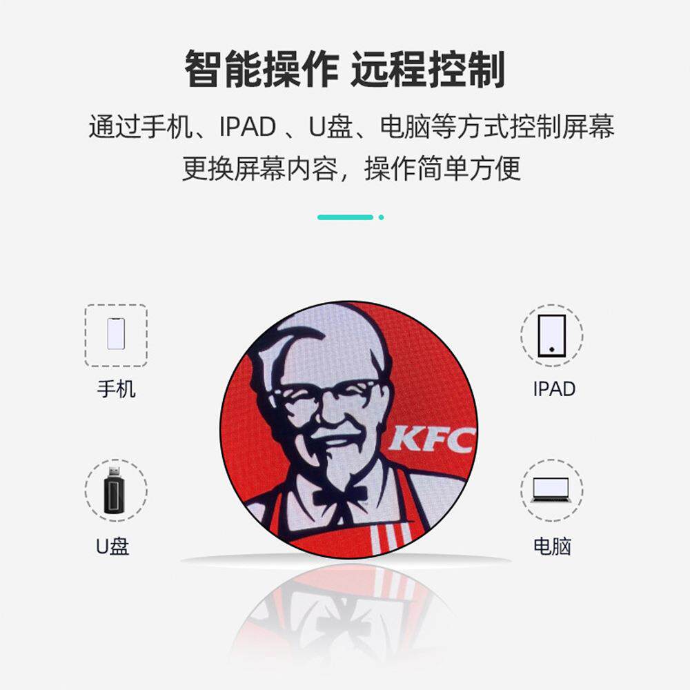 LOGO招牌LED圆形屏灯箱侧招门头展示牌门面户外防水牌子双面显示