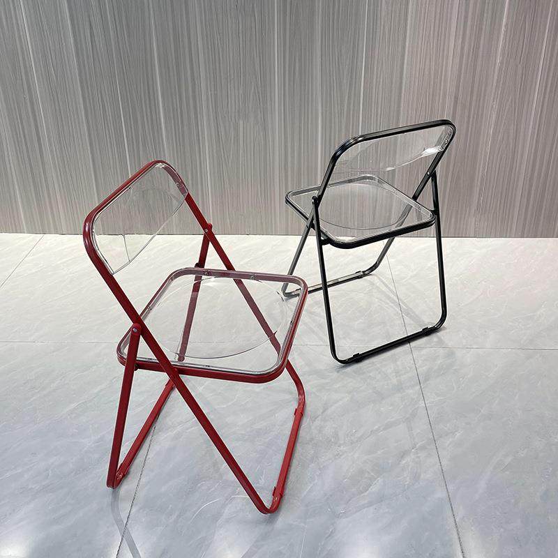 现在简约透明拉杆椅餐椅网红亚克力塑料水晶椅设计师拍照洽谈椅子