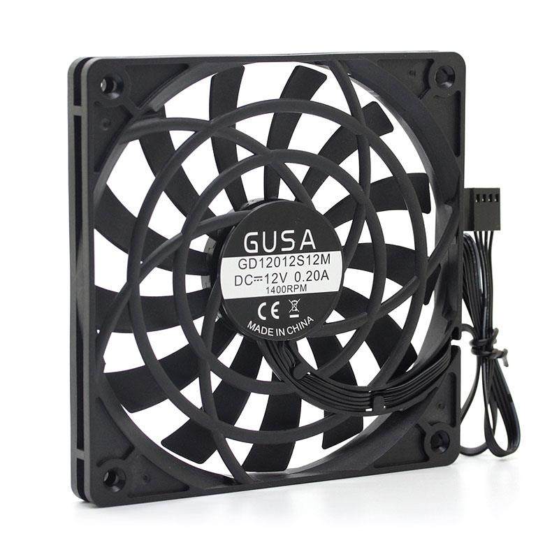 超薄12CM台式电脑主机机箱散热风扇12012超静音带测速PWM温控12V