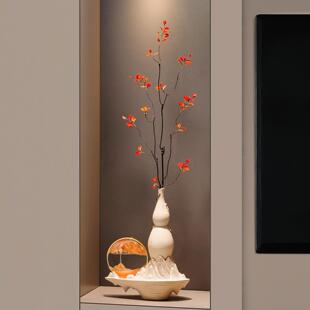 聚福葫芦厅带秋叶玄关摆JY 106龛件居家道壁店面展工作室等艺术过