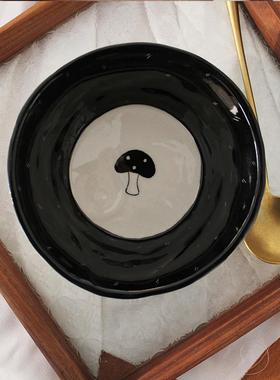 川谷日甜式复古蘑瓷菇碗家62350陶用饭碗品碗沙拉碗