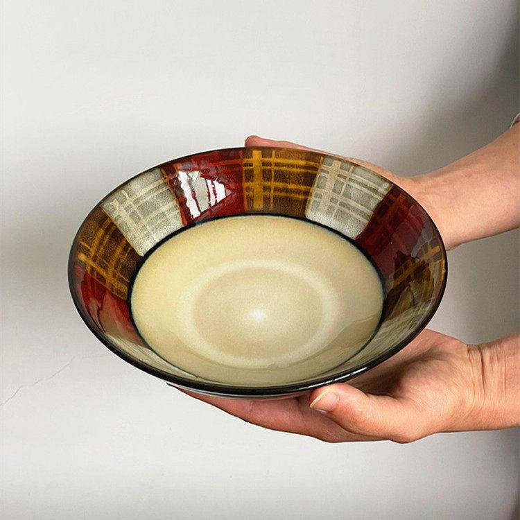 欧式窑变餐具釉下彩碗沙拉碗装泡面 面碗深汤盘深盘西餐汤盘蔬菜