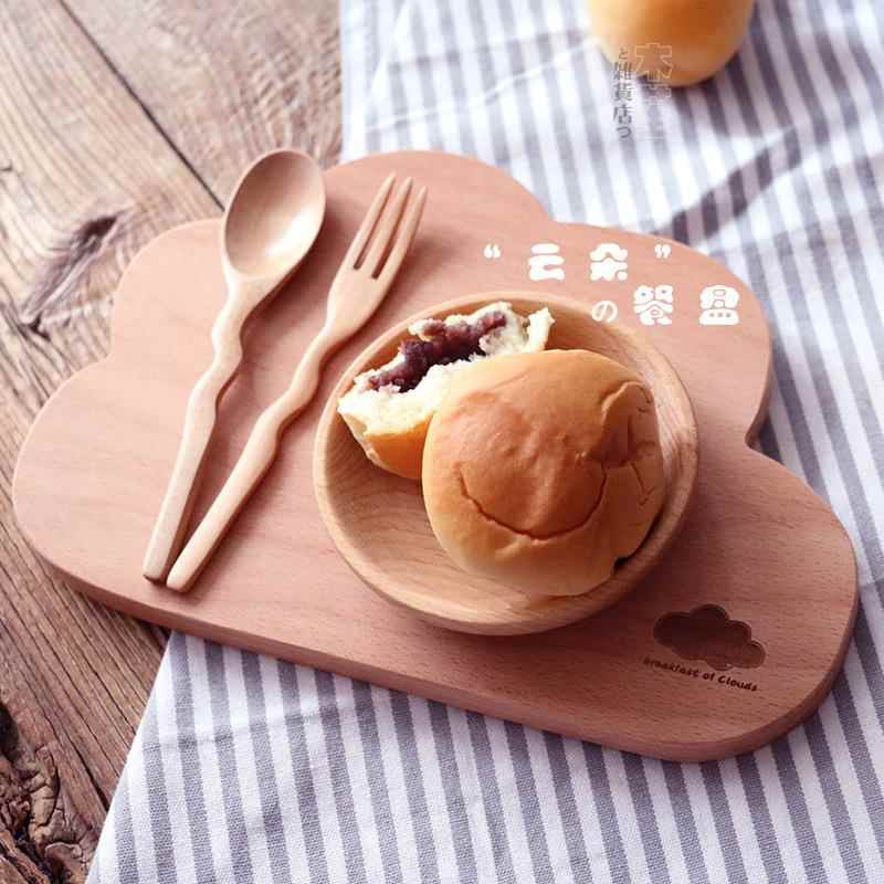 小云朵の可爱榉木托盘/整木寿司砧板/菜板