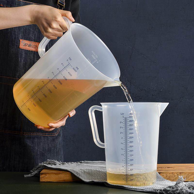 加厚5L大容量奶茶店量杯带刻度汽修医院护理杯3000ml耐高温水壶2L
