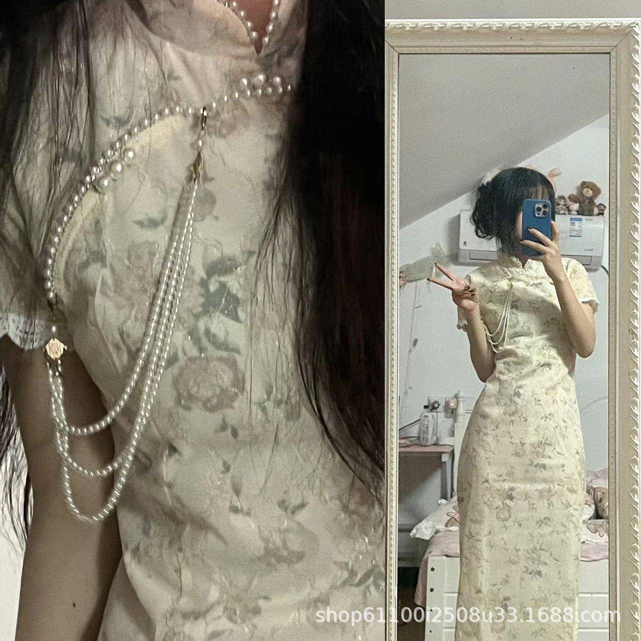 新中式国风胸针旗袍珍珠压襟挂件古风汉服配饰流苏饰品马面裙吊坠图片