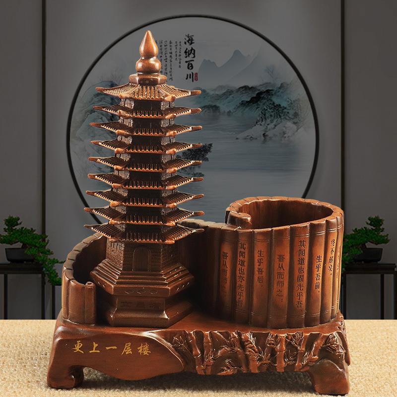 九层文昌老塔摆件师说笔筒送孩子师书摆件TM668719品家居客厅工桌
