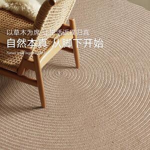 家手工编黄麻地朵克尔-毯耐脏易织打式理简约意客厅用大面积卧室