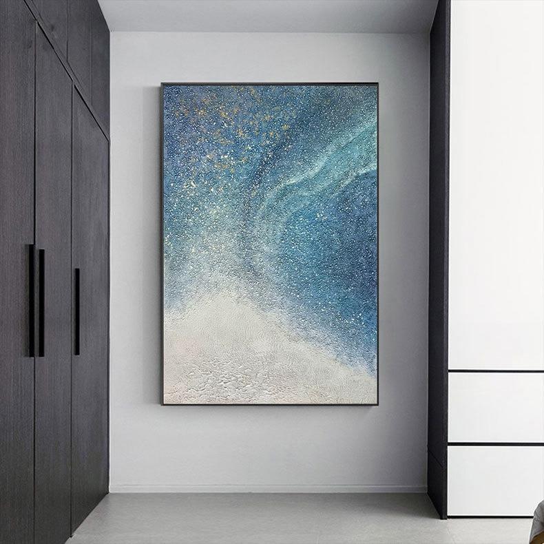 大芬油画村纯手绘星空系列油画酒店家居装饰画客厅入户玄关画