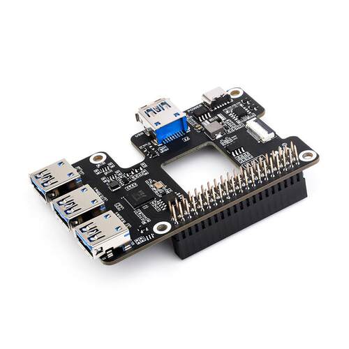 树莓派5PCIE转四路USB转接板RaspberryPi5USBHUB接口扩展板