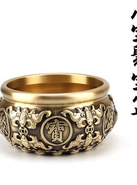 铜八福聚宝盆黄铜聚宝盆摆件铜器工艺品厂家