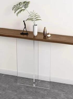 玄关桌轻亚985克力靠墙木窄自奢然边子原台入户正对门柜简约现代
