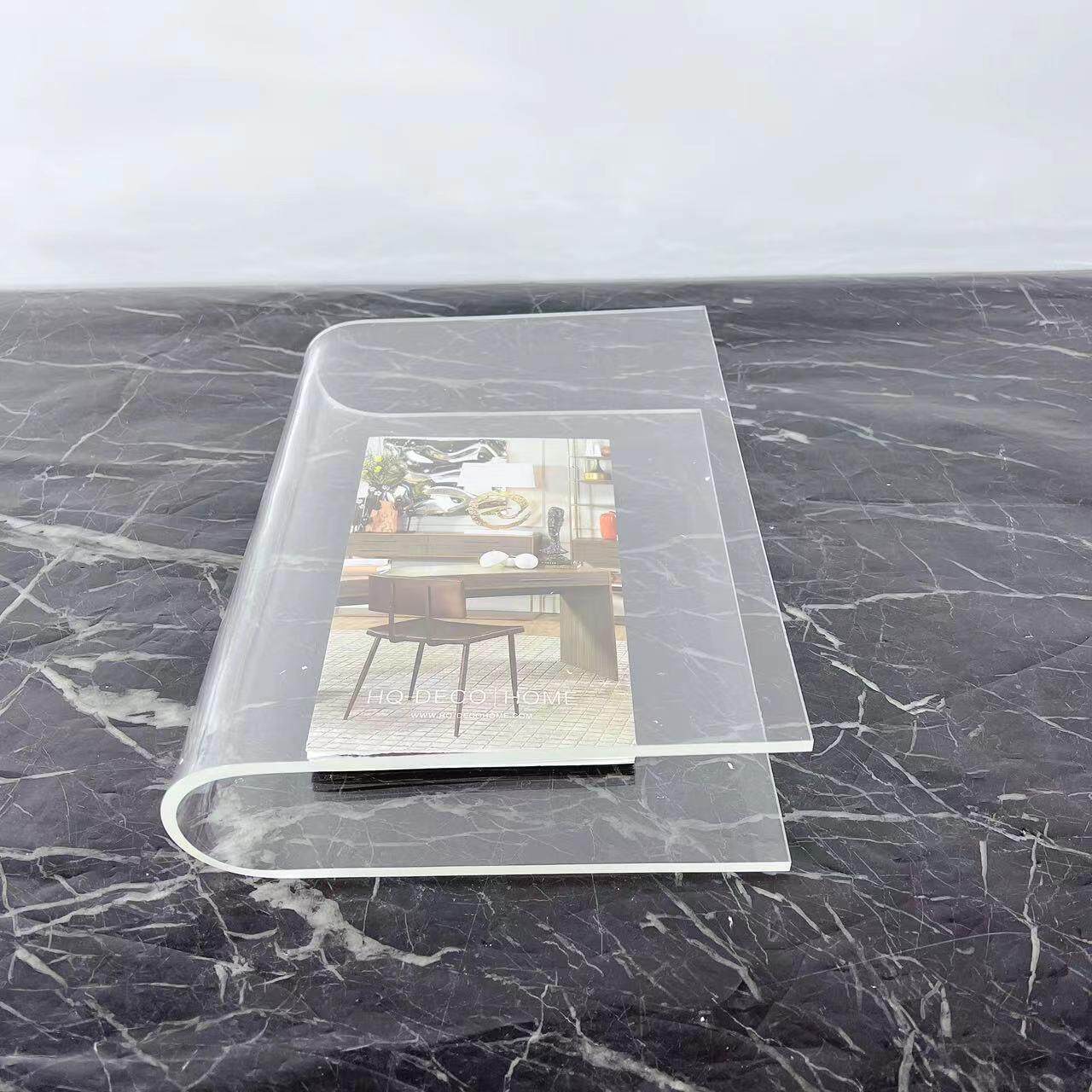 现代简约售楼处样板间大理石亚克力书架书报夹摆件杂志架软装饰品