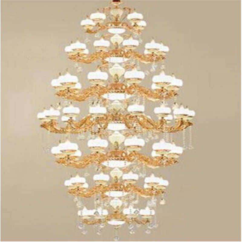 别墅复式楼客厅大吊灯欧式楼中楼水晶大吊灯锌合金大吊灯,家装灯饰光源,客厅吊灯,淘宝优惠券,粉丝福利购,淘宝优惠卷